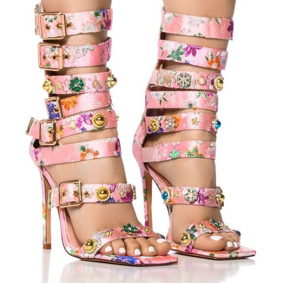 AZALEA WANG" PASTEL PERFECTION BROCADE " ENBODIED  GLADIATOR  / PINK (BRAND NEW! - Picture 1 of 5